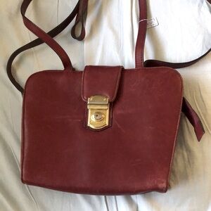 Vintage leather Bloomingdale’s double strap handbag